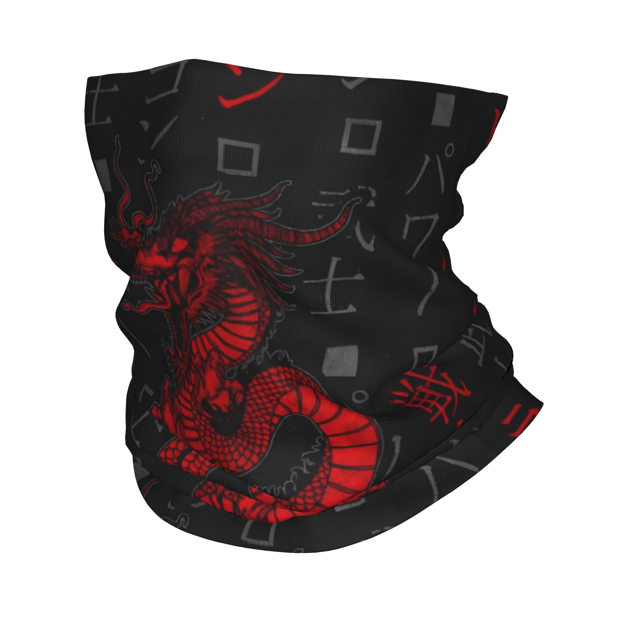 Neck Gaiter Face Cover - Kırmızı Ejderha Hayvan Bandana Boyunluk Rüzgar